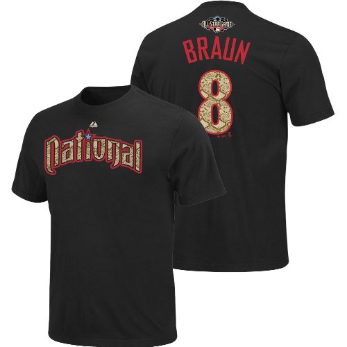 Milwaukee Brewers Ryan Braun 2011 All Star Game Name & Number Men's T-Shirt, Medium