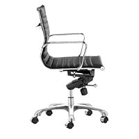 Black Vinyl Mid Back Conference Chair Black Vinyl/Chrome Frame