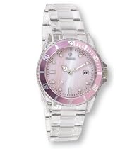 Avalon Chiasso Series Clear Plastic Sport Watch W/ Genuine Mother of Pearl Dial # 7408-6