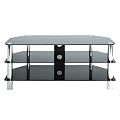 Levv TV8105BC Tv Stand for up to 50 inch LCD and Plasma Screens with Black Glass and Chrome Legs