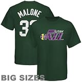 NBA Majestic Utah Jazz #32 Karl Malone Green Retired Player Throwback Big Sizes T-shirt (XXXX-Large)