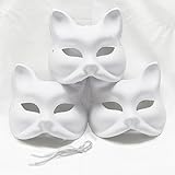 コスプレ仮装/コスプレ道具、DIY、手作り、覆面/マスク/仮面 白の狐のお面(きつねのおめん) 3枚セット コスプレ仮装/コスプレ道具、DIY、手作り、覆面/マスク/仮面 白の狐のお面(きつねのおめん) 3枚セット