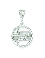Sterling Silver Music Staff Charm & 18" Chain
