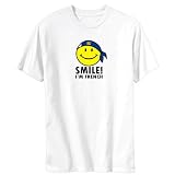 TSHIRT WHITE  SMILE IM FRENCH GUY  SAINT PIERRE AND MIQUELON Large