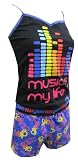 Glee Music is My Life Black and Purple Cami/Short Set for women
