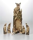 10-Piece Musical Woodland Christmas Nativity With Bark Look