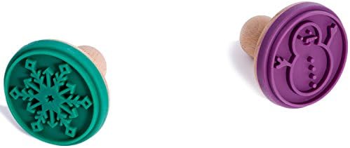 Cooking Classics Cookie Stamp Set - Christmas,set of 2,purple-green