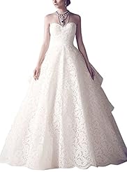 A-line Floor Length Tulle Lace Vintage Sweetheart Wedding Dress 