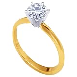 Stunning! Women's 18k Yellow-gold 6.00mm (3/4 CT) Moissanite Solitaire Engagement Ring by Vicky K Designs