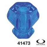 Blue 1 Glass Hexagonal Cabinet Knob Lot of 25