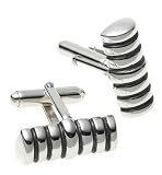 Sterling Silver Stratus Lined Cuff Links by Zina