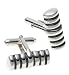 Sterling Silver Stratus Lined Cuff Links by Zina