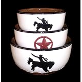 3PC MIXING BOWL,SALAD BOWLCOWBOY WESTERN DECOR by ACK
