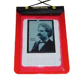 TrendyDigital WaterGuard Waterproof Case for Kindle 1 and Kindle 2 (fits Kindle Wireless Reading Device 6″ Display), Red Border
