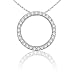 14k White Gold Diamond Circle Pendant (1/4 cttw, G-H Color, I1 Clarity), 18