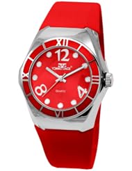 Fancy Face Womens FF1083-Red Analog Display Japanese Quartz Red Watch