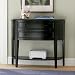 Powell Antique Black with Sand Through Terra Cotta Demilune Console Table