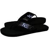 MLB Kansas City Royals Ladies Black Sequin Strap Flip Flops (7/8)