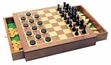 Deluxe Wooden Chess and Draughts Set