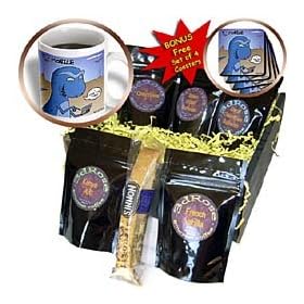 Rich Diesslins Funny Out to Lunch Cartoons - T-Rex Mobile Cell Phone and Texting or Trexting - Coffee Gift Baskets - Coffee Gift Basket