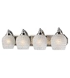 IMAGE OF 570-4N-WHT - ELK Lighting Signature 4 Light Vanity in Satin Nickel 570-4N-WHT