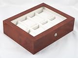 Image of Luxury Amber Burl 8 Watch Storage Case Display Box NEW