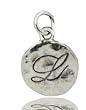 Silver Over Pewter Vintage Look Monogram Initial Charm - L