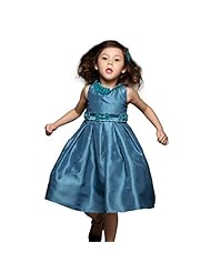 Girls Round Neck Sleeveless Linen/Velvet Pleated  Party Dress  With a Bow(s)