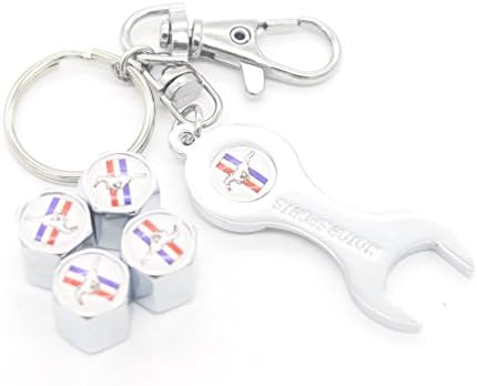 DongZhen Hexagon Style Stainless Steel Chrome for Ford Tire Valve Stem Caps for Mustang Car SUV Truck 5 Pcs