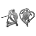925 Silver Turtle in Heart French Clip Earrings Hawaiian Jewelry 925 Silver Turtle in Heart French Clip Earrings Hawaiian Jewelry