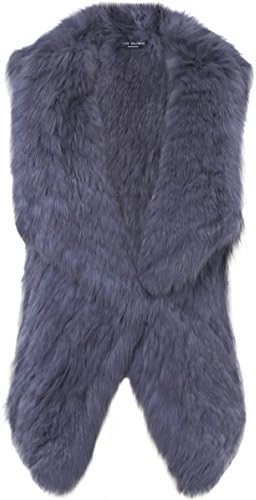 Yves Salomon Women's Rabbit Fur Gilet DEEP FOREST GREY US 4-6