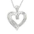 Sterling Silver 1/4 Cttw Diamond Heart Pendant Necklace , 18"