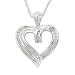Sterling Silver 1/4 cttw Diamond Heart Pendant, 18"