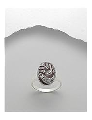 Colored Enamel Ring In 92.5 Sterling Silver
