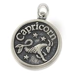 Sterling Silver Capricorn & Ambitious Zodiac Pendant