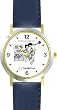 Habit 2 - New Year's Resolution (English Text) - DELUXE TWO-TONE WATCH from THE 7 HABITS - WATCH COLLECTION BY WATCHBUDDY&reg; - Arabic Numbers - Blue Leather Strap-Size-Women's Size-Small