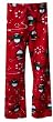 Ice Skating Penguins Red Plush Fleece Lounge Pants for women
