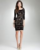 Off Shoulder Lace Stripe Dress - WEB EXCLUSIVE