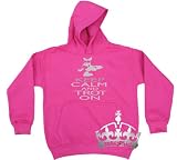 FunkyFilly Girls 'Silver Keep Calm And Trot On' Pink Hoodie Pullover Jumper