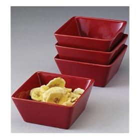Aroma Red Square Bowls - Set of 4 By Aida by 