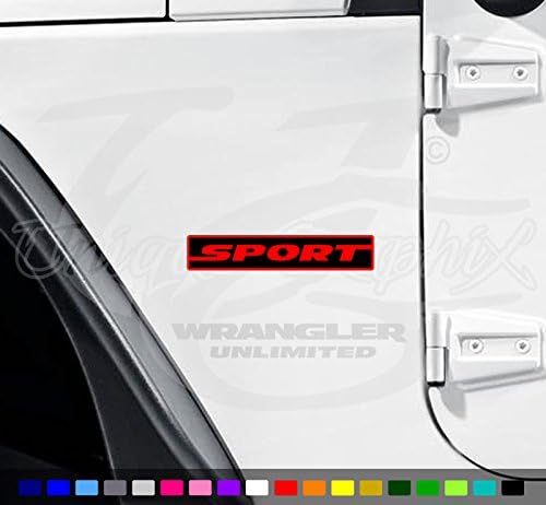 Jeep Wrangler Sport 2 Color Vinyl Fender Side Decals 1 Pair