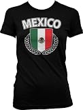 Mexico Shield With Olive Branches Juniors T-shirt, Mexican Mexicano Pride Crest Design Junior's Tee Shirt