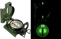 U.S. Issue Mil-Spec Tritium Illuminated Aluminum Military Lensatic Marching Compass by Rothco