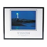Advantus Vision Lighthouse Framed Motivational Print 30w X 24h Black Lacque ....