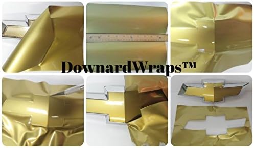 DownardWrapsTM Gold Vinyl Decals (overlays) You-Cut Chevy Bowtie Emblem Covers from (2) 11" x 5" Sheets - DownardWrapsTM Instructions Included!