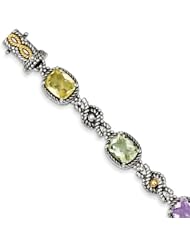 14k Yellow Gold Sterling Silver with 4.4PQ/4.4AG/4.4LQ Bracelet