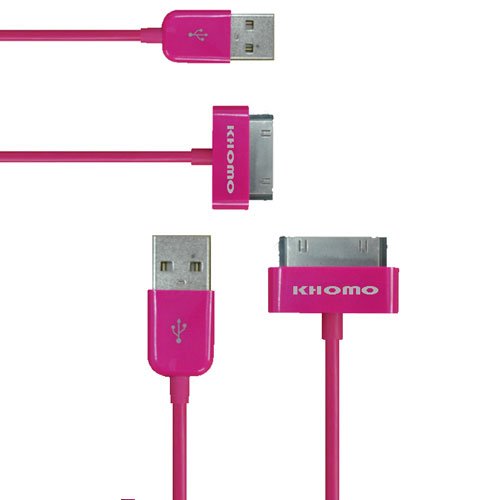 KHOMO: 2 pcs Pink Color 6ft (Six FEET !) EXTRA LONG USB SYNC Cable Cord Charger For Apple iPod, iPhone & iPad (Including new iPad 3 HD)