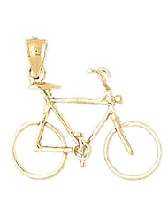 Dazzlers Solid 14k Gold Bicycle Charm Pendant Available in three colors from jewelsberry (weights: 1.9 grams only)