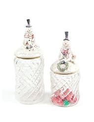 Pack of 4 Eco Country Decorative Christmas Snowman Glass Kitchen Canisters by 