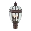 Royce Lighting RL2166/PSTWP Bayou Outdoor Post Lantern Weathered Patina with Clear Beveled Globe
